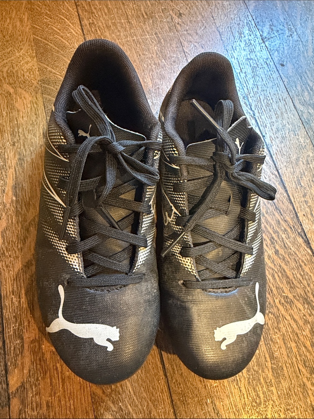Puma Black Sport soccer Cleats with White Logos